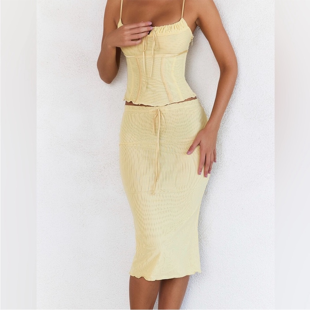 Butter Yellow Women's Skirt Set